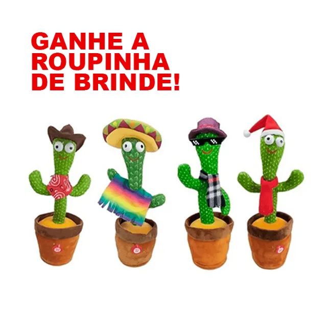 Cacto Caquito Dançante E Falante Toca Música Repete A Fala Brinquedo Novo Dia das Crianças