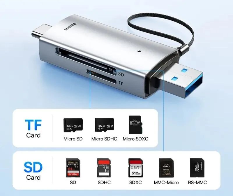 Leitor para cartão de memória Baseus 3.0 - Foto 4