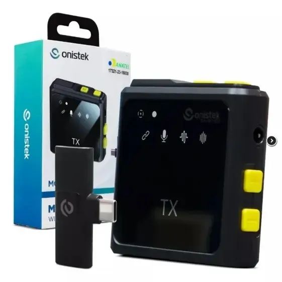 Microfone De Lapela Wireless 2.4 Ghz Usb-c Onistek MC815 - Foto 3