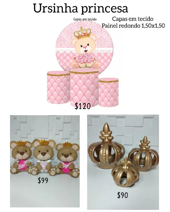 Kit festa ursinha princesa