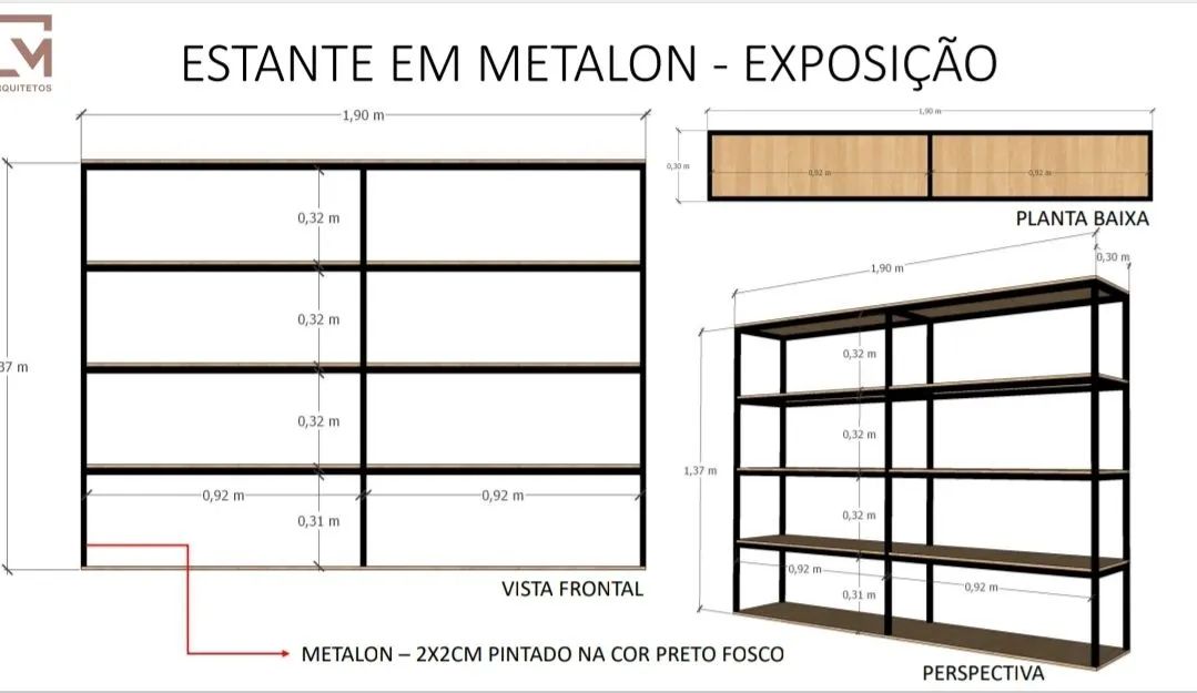 Estante em Metalon com mdf - Foto 2