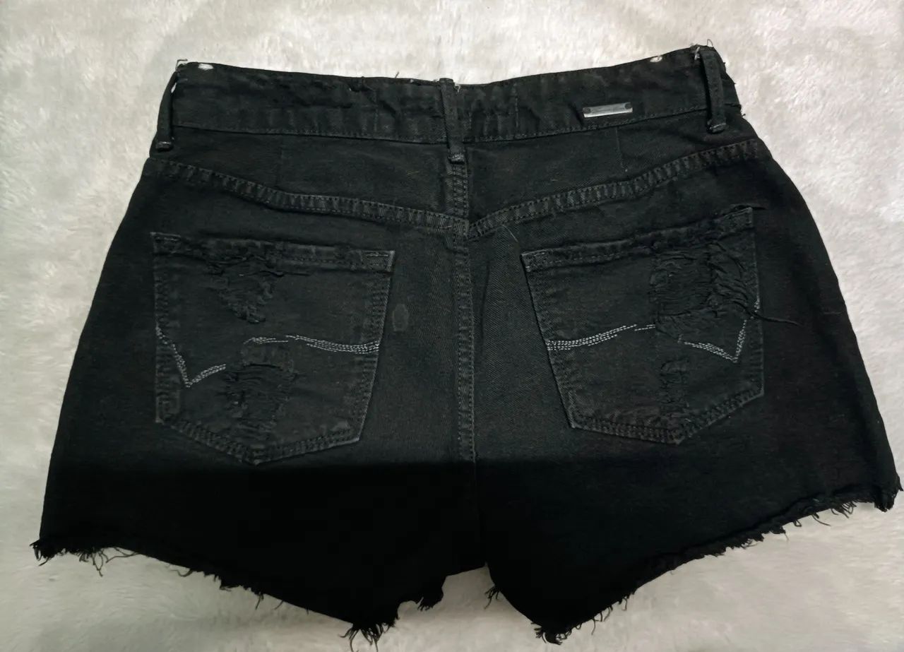 Short Jeans Preto com Strass - Foto 2