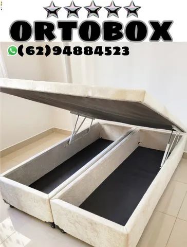 Box Baú Casal bi partido  com pistões hidraulicos
