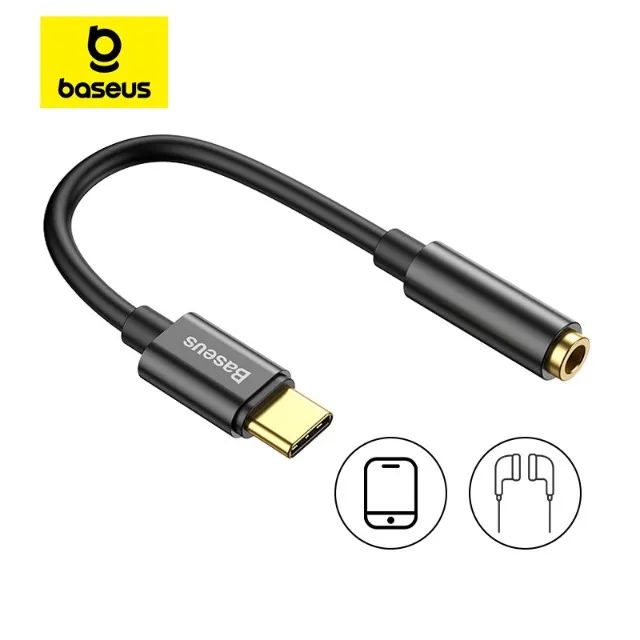 Cabo Adaptador de Áudio USB-C para Fone de Ouvido AUX 3,5mm