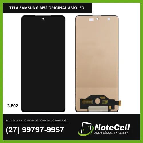 Tela/Display P/ Samsung M52 AMOLED BORDAS FINAS IGUAL A ORIGINAL - Instalação em 30 min!
