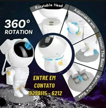 Projector Astronauta com Controle Bluetooth - Entregamos 9h ás 23h - Foto 2
