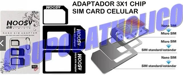 (entrega*) KIT Adaptador Chip Celular, Sim Card Nano, Micro, Standard (Temos modem 3G)