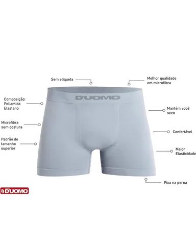 Kit Cueca Duomo Boxer Conjunto de Cuecas 4 Peças, Masculino, Azul/Preto/Branco, Tam G - Foto 6