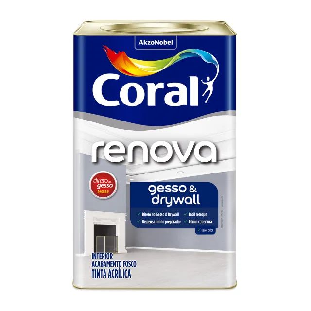 Tinta Coral Direto no Gesso Coral Renova 18 LT