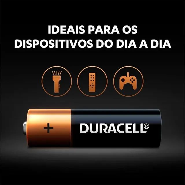 Pilha Alcalina AA Pack Com 2 unidades - Duracell Loja Coimbra Computadores Entrega - Foto 3