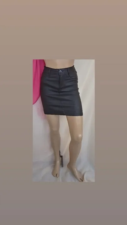SAIA EM ELASTANO (TIPO COURO) 'JAZZIAN'