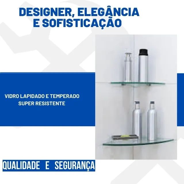 Prateleira 20 cm De Canto Para Banheiro Kit Com 3 - Foto 2