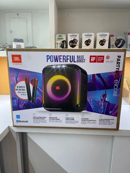 JBL Party Box Encore com 2 Microfones Sem Fio