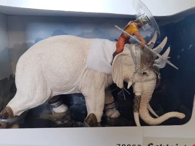 Schleich Elefante + Guerreiro 70063 Colecionável Tam. 20 cm x 29 cm x 9Cm. PVC, Raridade.  - Foto 6