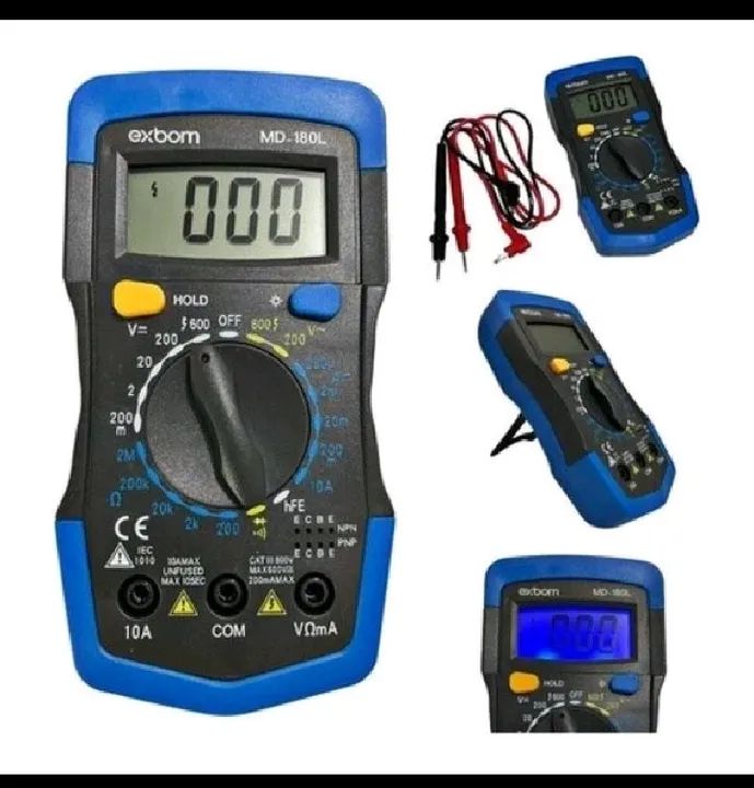 Multímetro digital profissional tela LCD iluminada mais caneta detectora de energia - Foto 4