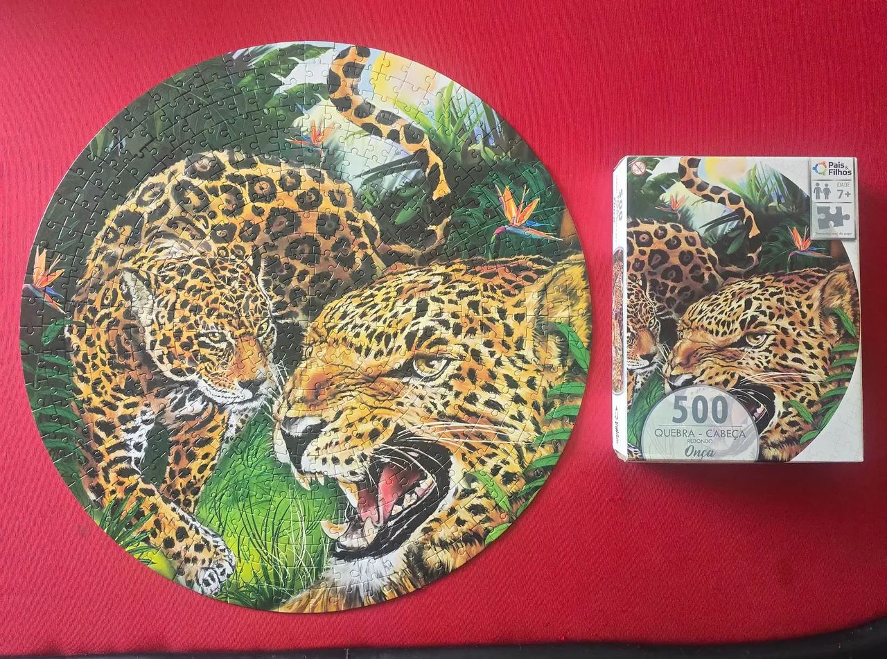 Quebra cabeça redondo - Onça 500 peças - Foto 2