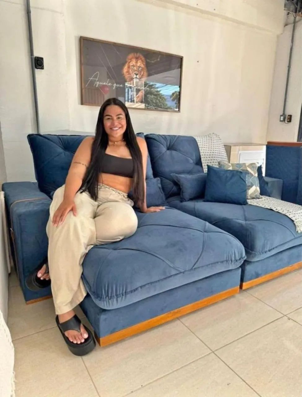 SOFÁ RETRATIL RECLINAVEL 2,50 ESPUMA D33 MOLAS ENSACADA 