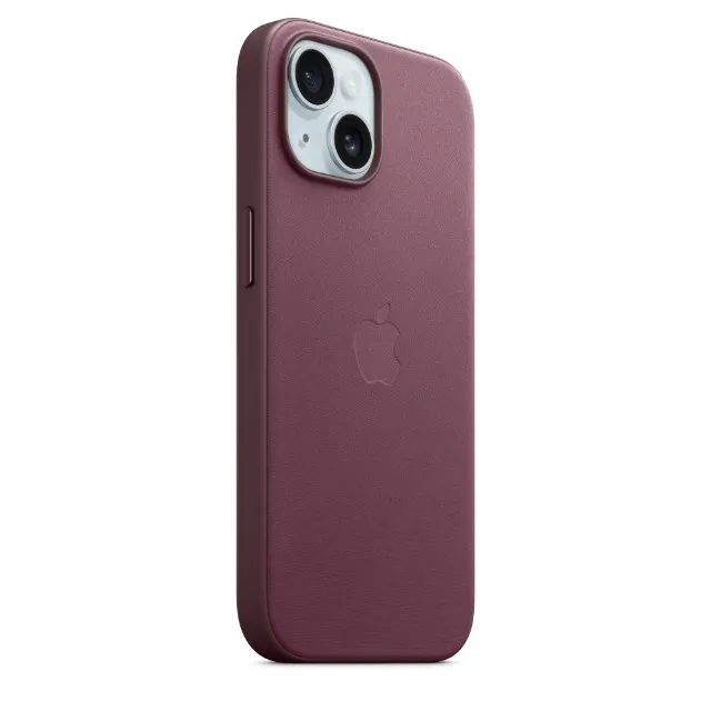 Apple Capa de tecido FineWoven com Magsafe Para iPhone 15 Vermelho-amora A3132 MT3E3ZM/A - Foto 5