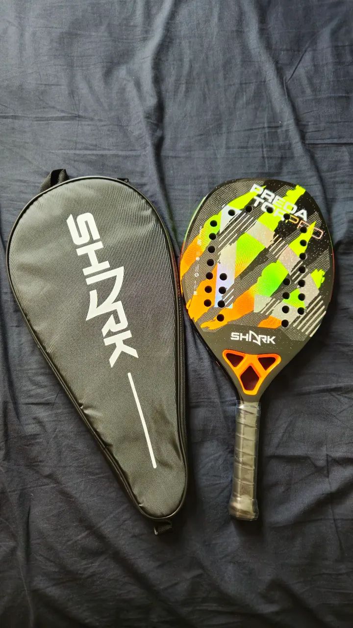 Raquete de Beach Tennis Shark Predator Pro 22mm 2025 Nova