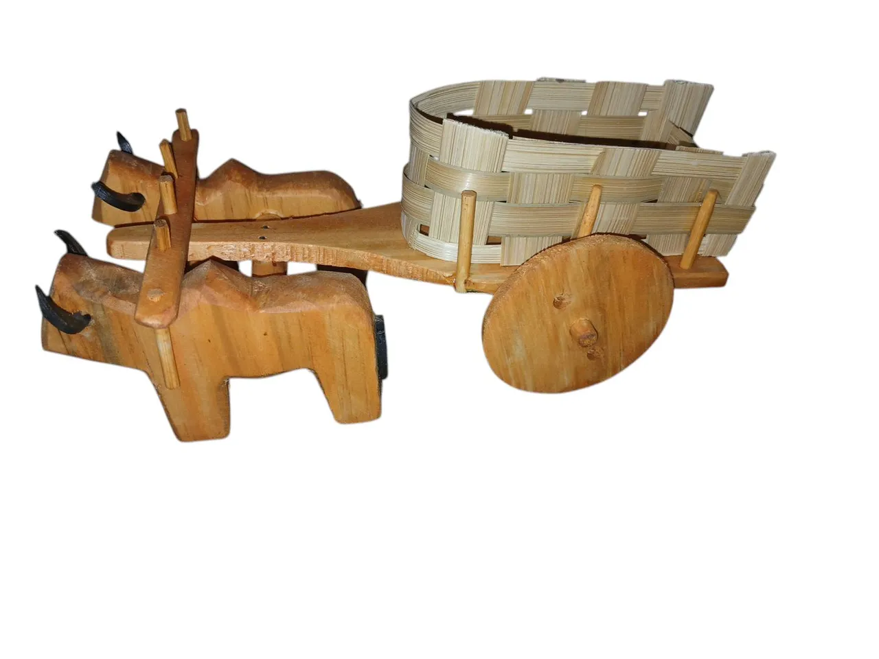 Mini carrinho de Boi de Madeira - Decoração Artesanal