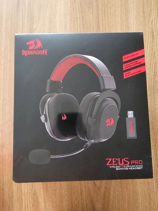 Headset Gamer Redragon Zeus Pro Rgb Wireless 7.1 53mm Preto H510-Pro