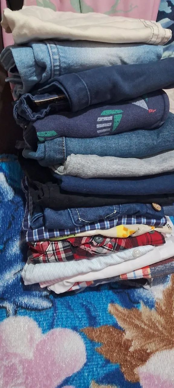 Lote menino 1 ah 2 anos blusas sociais, calças e shrts - Foto 5