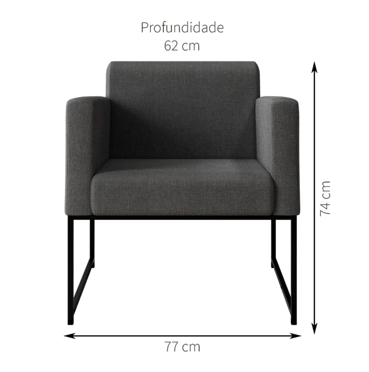 Kit 2 Poltronas em linho cinza escuro - Foto 2