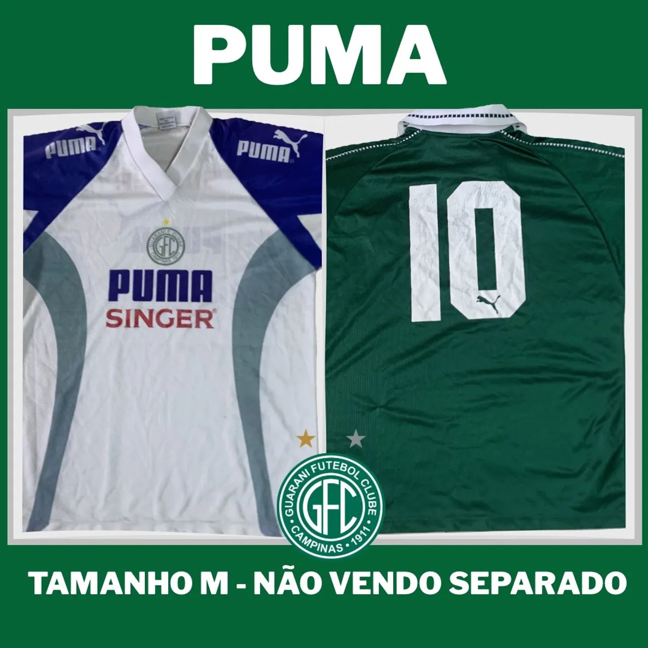 3 Camisetas - Guarani Futebol Clube - Foto 2