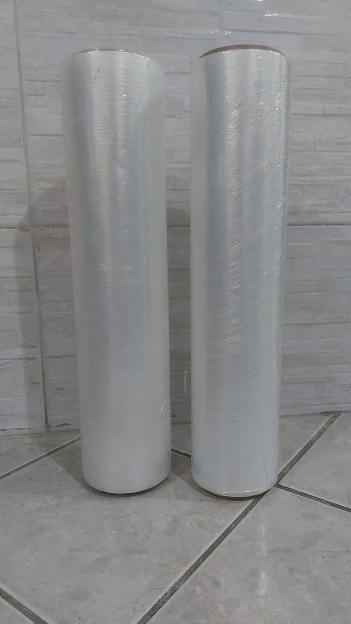 2 Rolos de Filme Stretch 2,5kg Plástico para Embalar