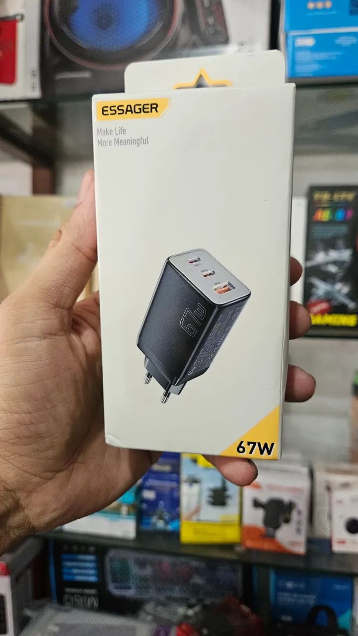Fonte super turbo 67w essager 3 entradas 