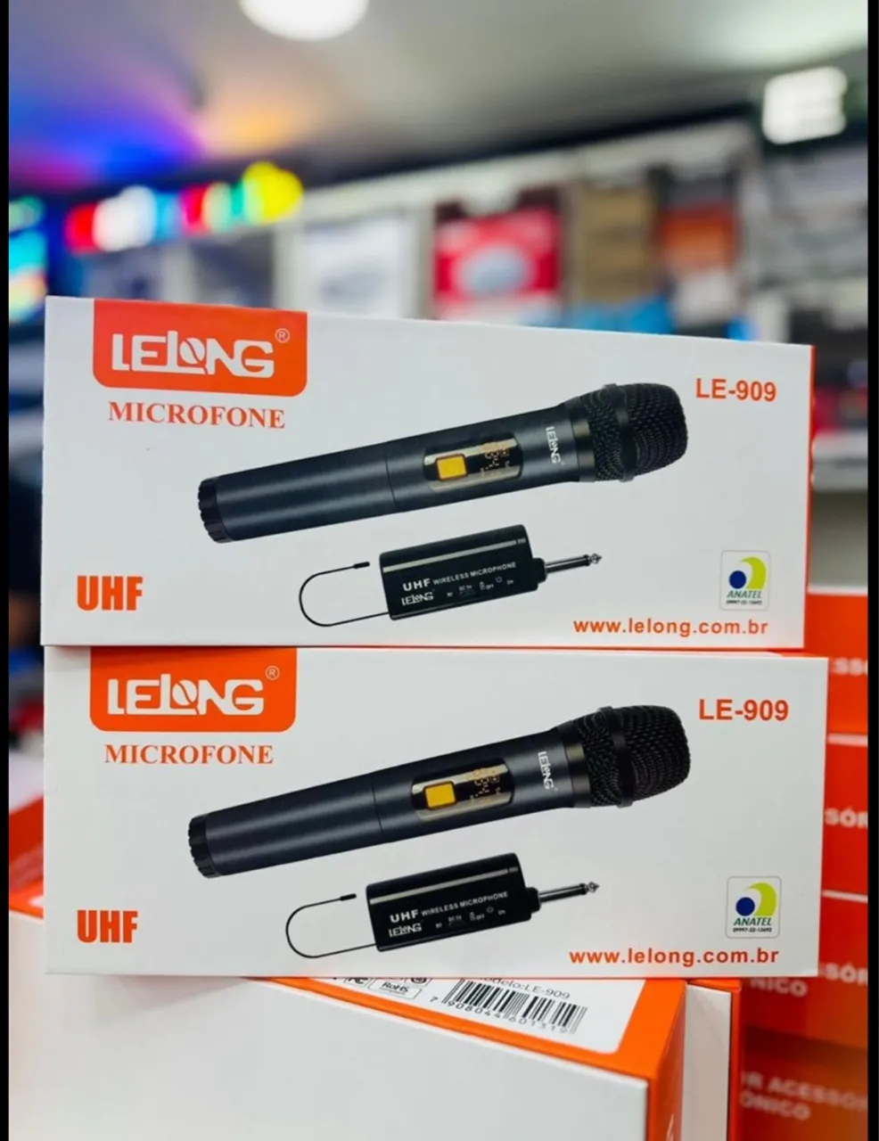 Microfone Sem Fio UHF Lelong LE-909