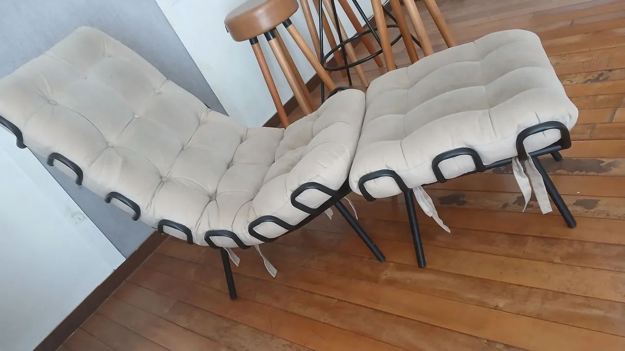 Poltrona com Puff Estilo Vintage costela de Adão  - Foto 2
