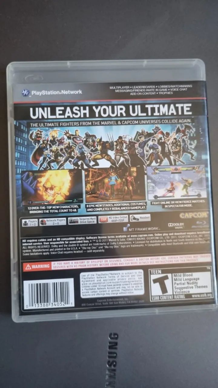 Jogo Ultimate Marvel vs Capcom PS3 Midia Física Original Excelente Estado Usado - Foto 2