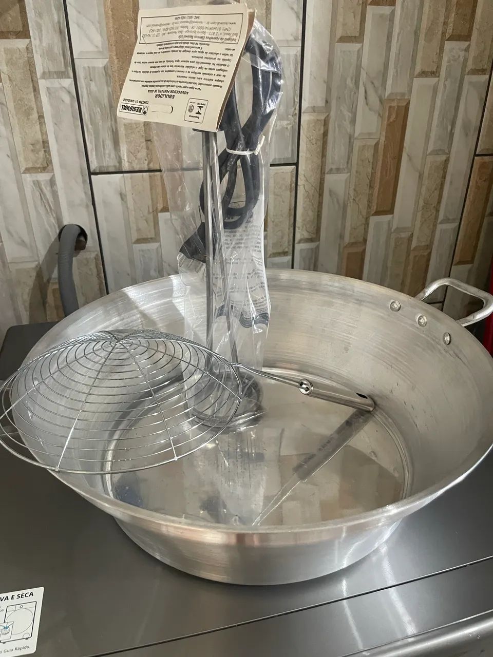 Tacho completo fritadeira elétrica para pastel e lanches 