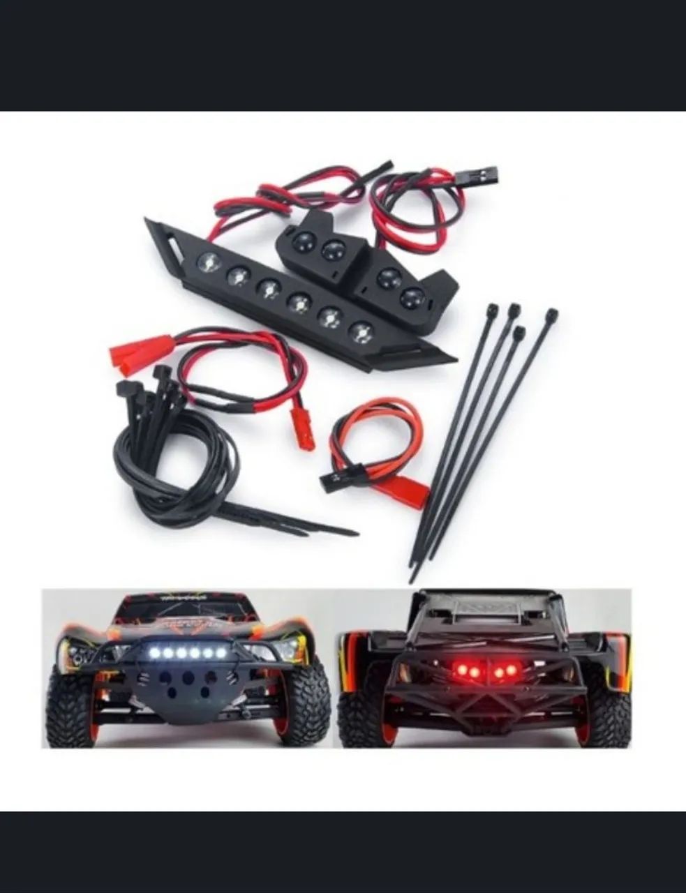 Kit de Iluminação Dianteira e Traseira P/ Traxxas Slash 4x4 ou 4x2 - 1//10