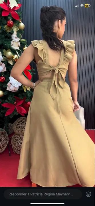 Conjunto de Saia Longa e Cropped com Babados - Foto 2