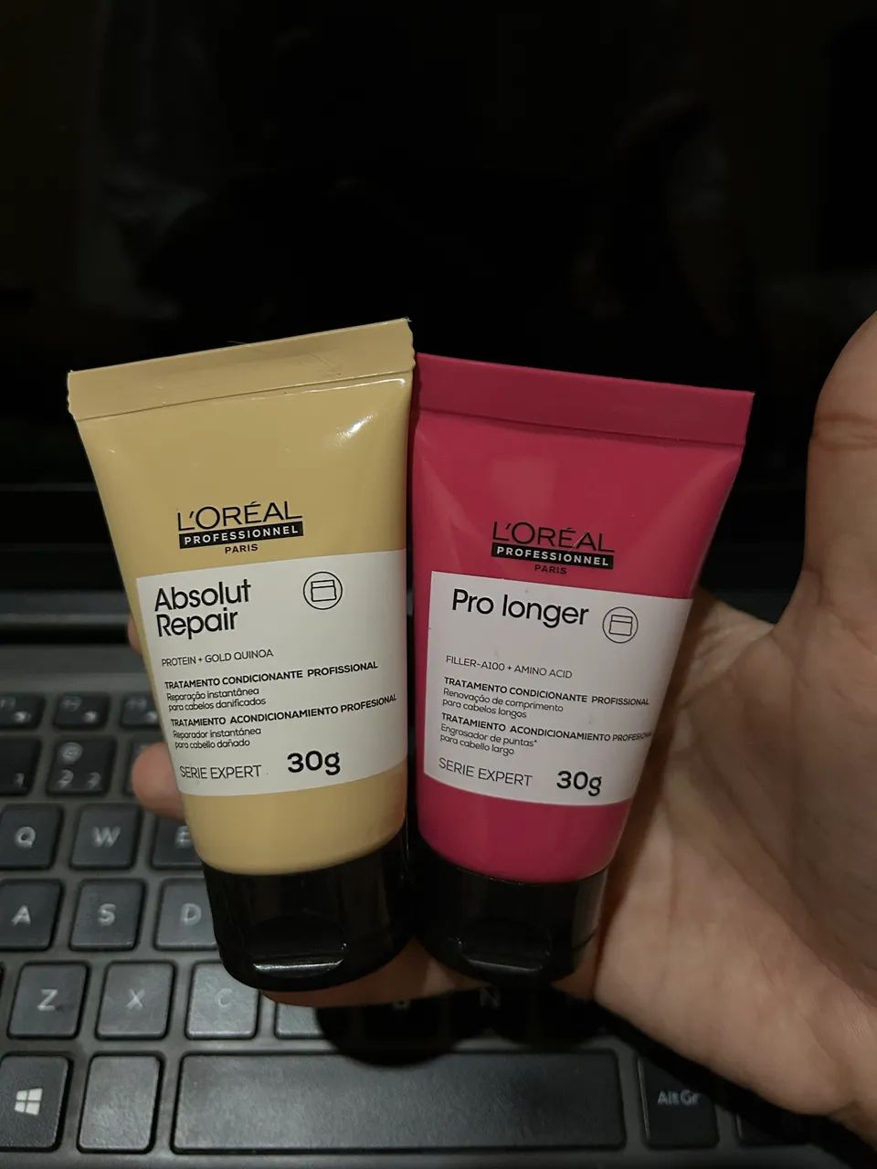 Miniaturas loreal absolut repair gold quinoa + loreal pro longer 