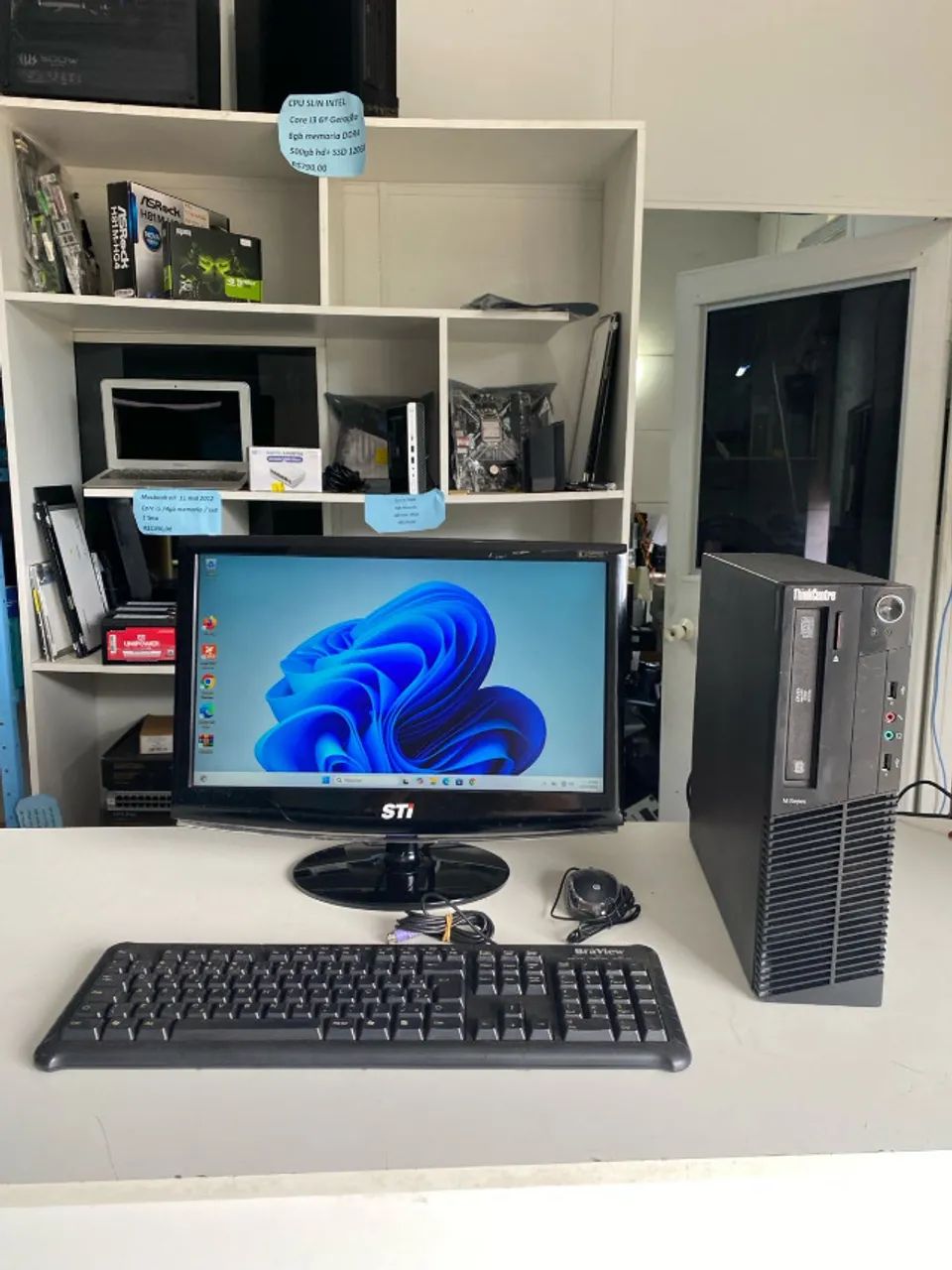 computador completo lenovo core i5 3ªger/8gb mem /320gb hd+ssd 120gb/tela 19  garantia nf