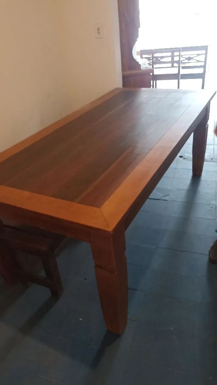Mesa em madeira de lei rústica - Foto 2