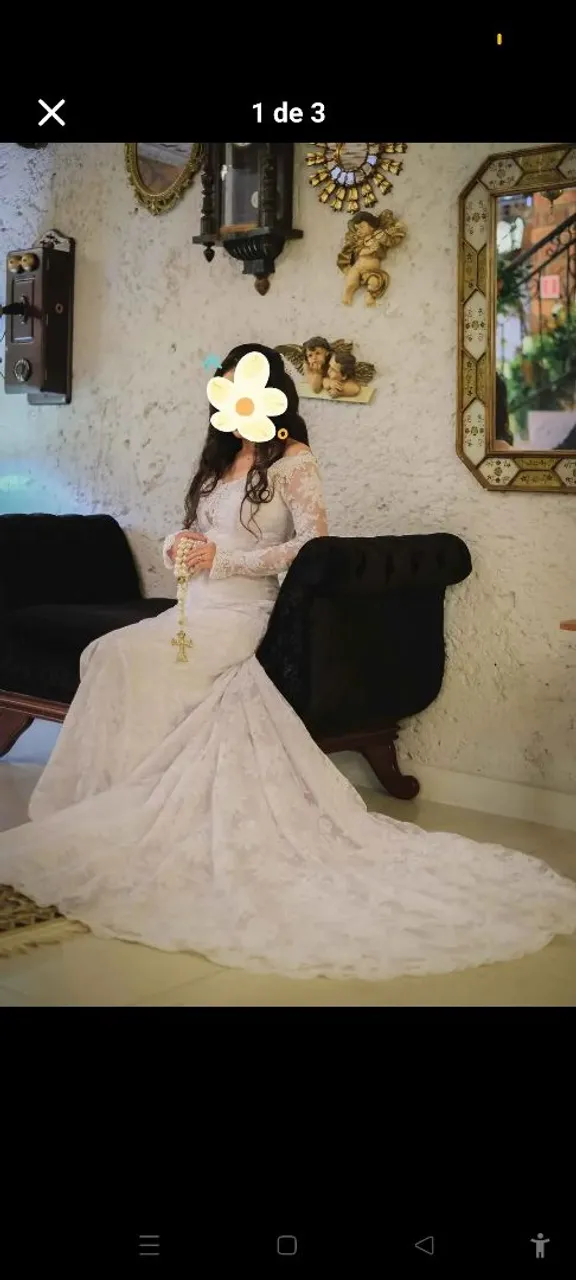 Vestido de noiva elegante e romântico