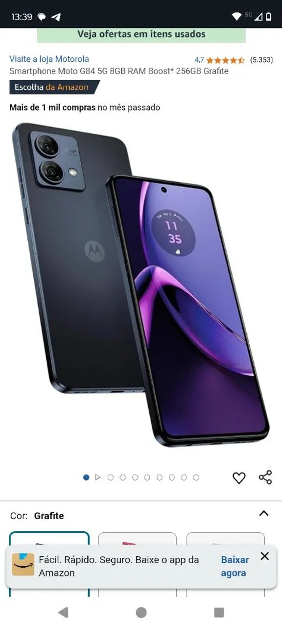 MOTO G 84 SEMI NOVO