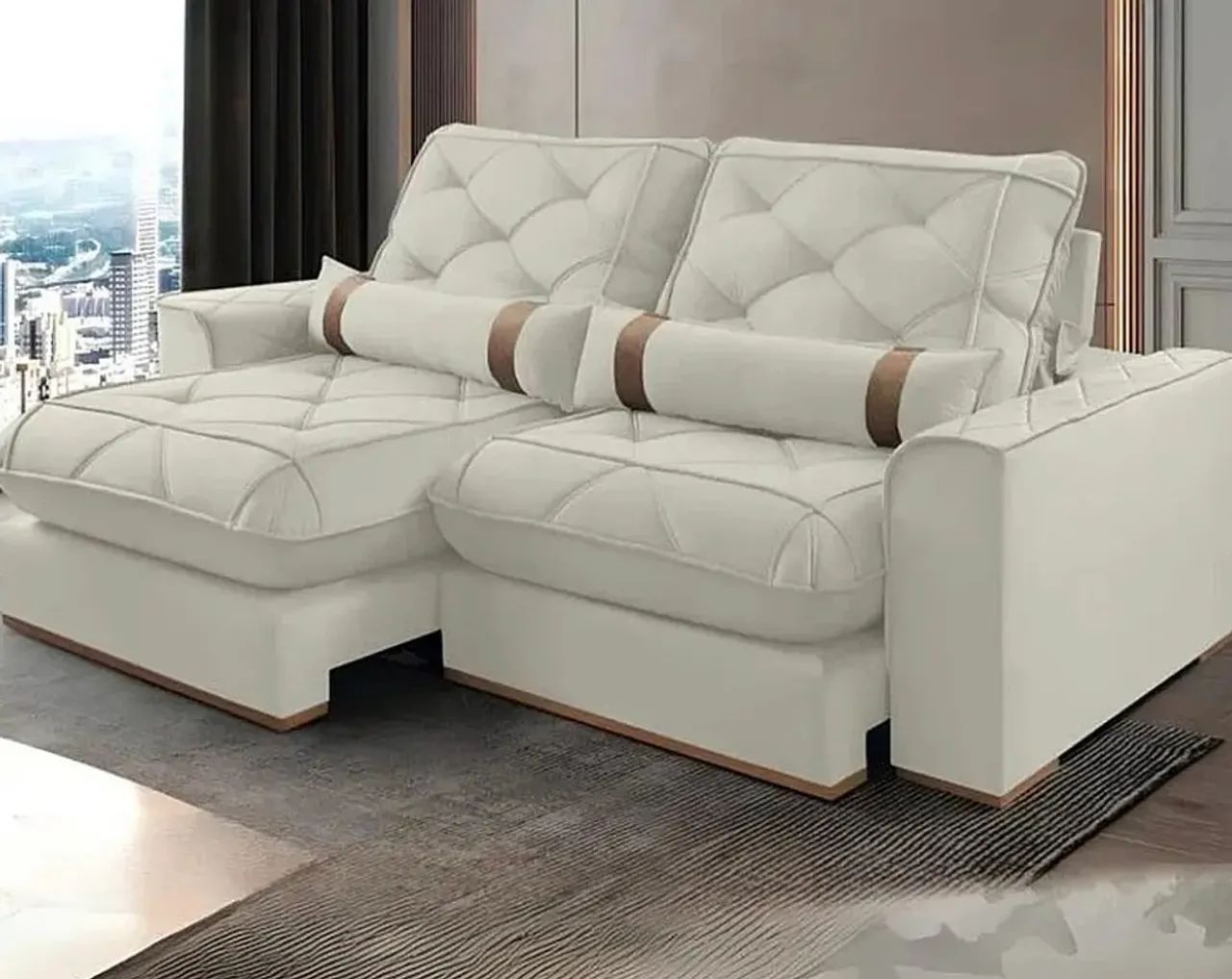 Sofá Retrátil e Reclinável 250cm Bello Molas Ensacadas p544 - Foto 3