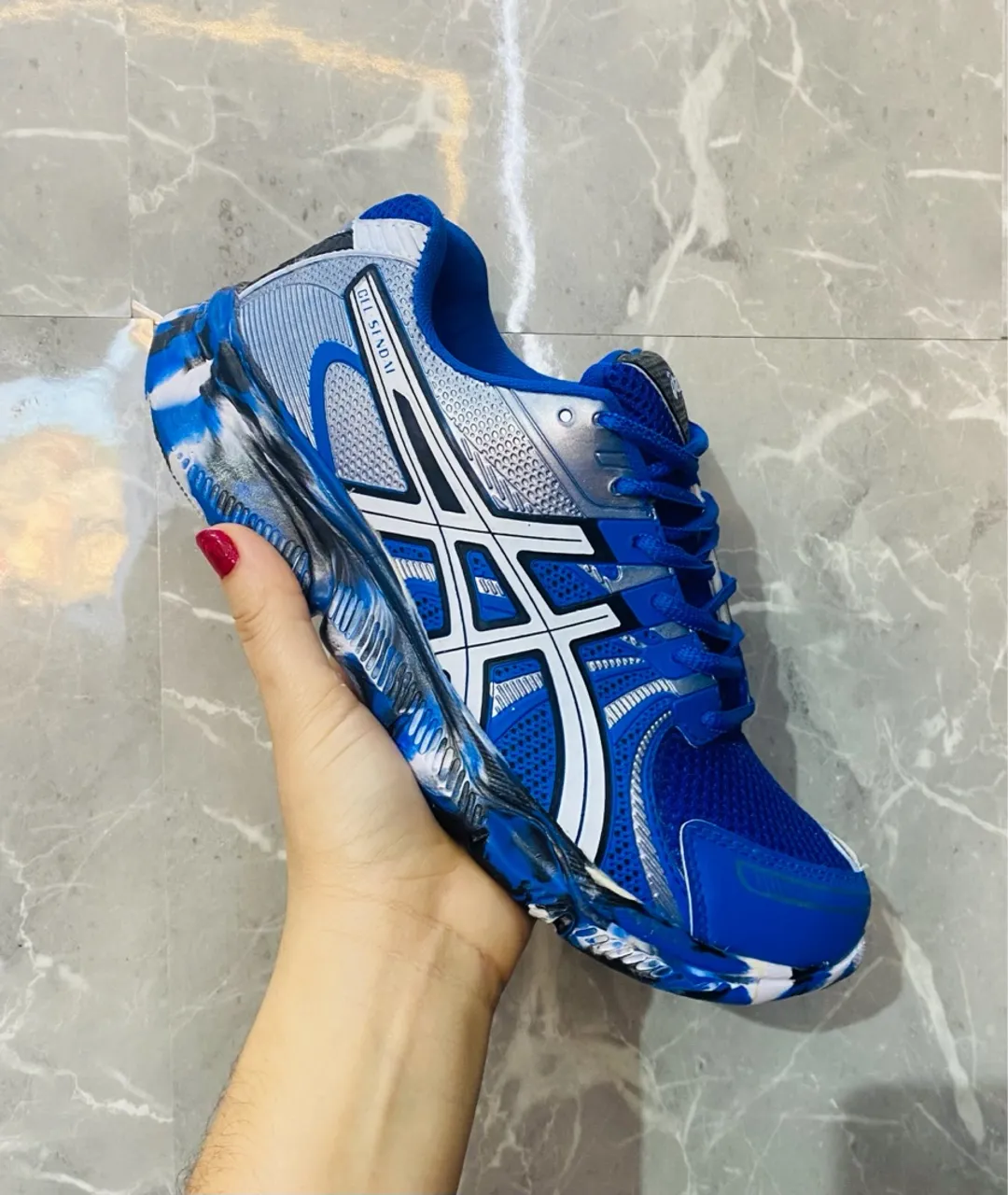 Tênis Asics GEL-SENDAl Azul e Branco
