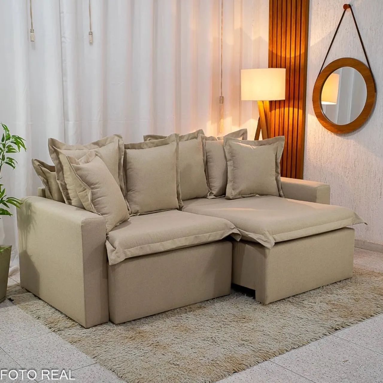 Sofá Retrátil e Cama Torino 2.10m Linho - Sem Caixa - Foto 5