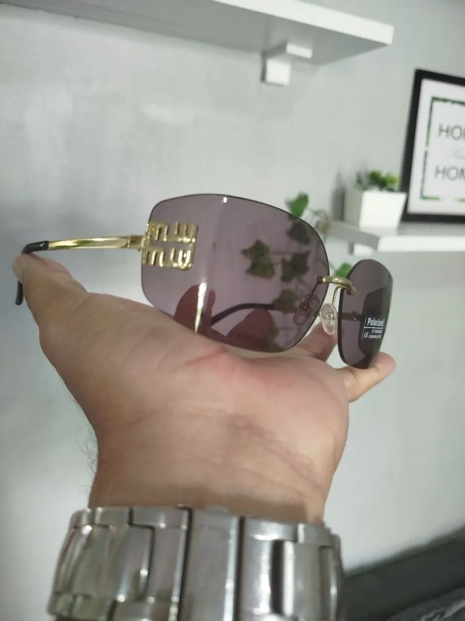 Óculos de Sol Polarizados Miu Miu rosé 