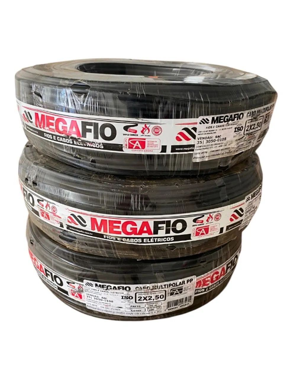 Cabo flexível PP fio 2X2,5 milímetros megafio - Foto 2