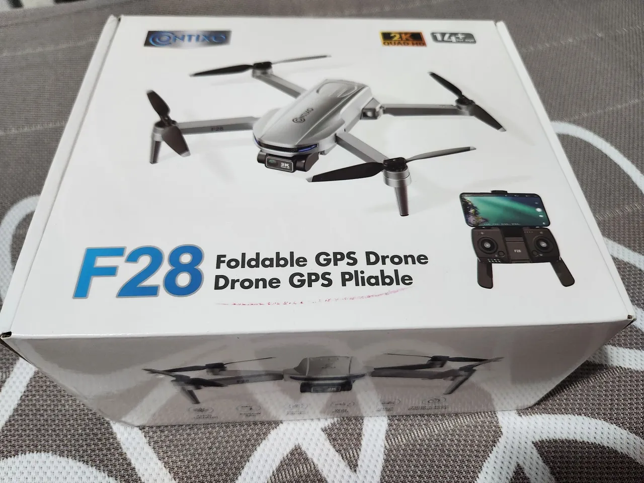 Drone GPS Dobrável F28 2K Quad HD NOVO NA CAIXA