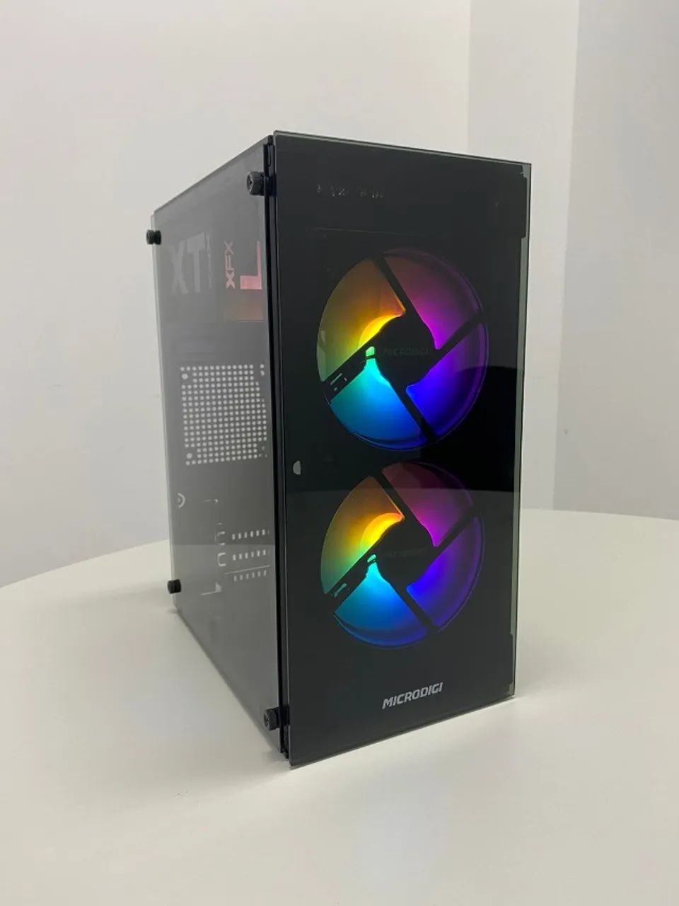 Gabinete Gamer (novo!) MD-530, Mini-Tower, Frontal/Lateral de Vidro, Preto 