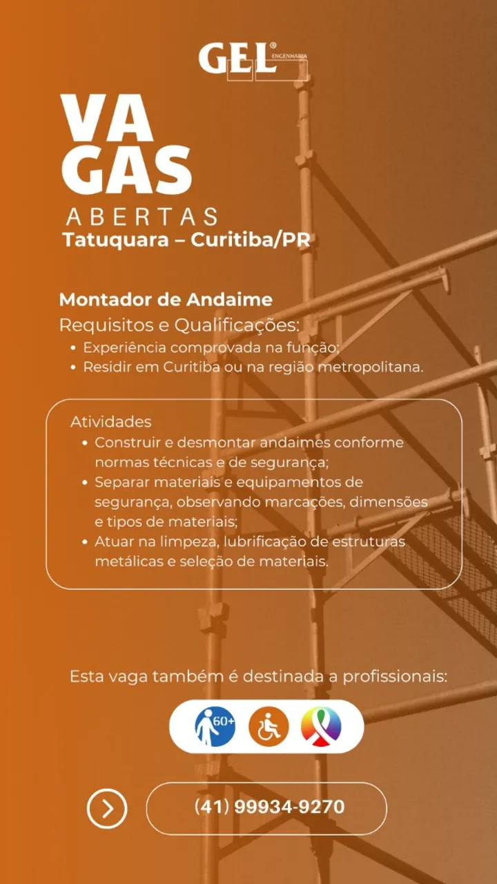 Vaga de Montador de Andaime GEL Engenharia