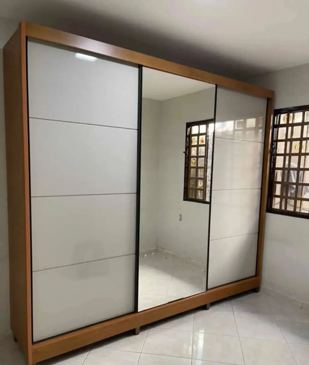 GUARDA ROUPA CASAL EM MDF, PORTA DE CORRER, 2.70 COMPRIMENTO